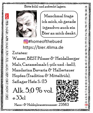 Rückenetikett Hoppy Helles Bieretikett